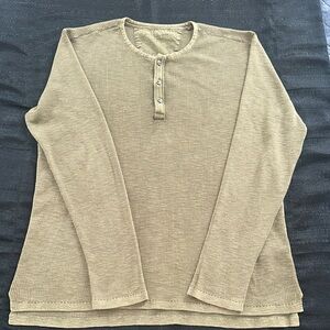 Men's Tan Henley Shirt